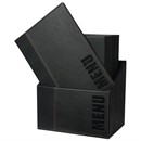 Porte-menus contemporains A4 noirs avec boîte de rangement (lot de 20)